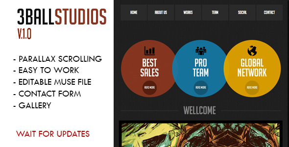 3Ball Studios Muse Template - Muse Templates 