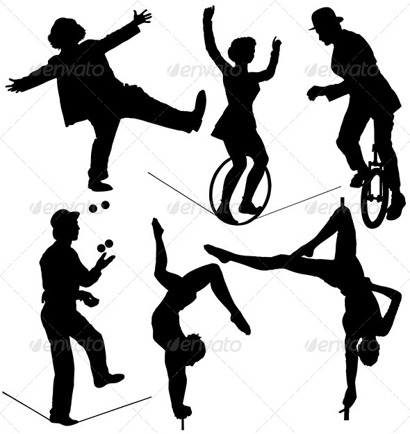 GraphicRiver Circus Artist Silhouette 5372252 GraphicRiver Circus Artist Silhouette 5372252
