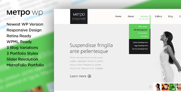 Metpo - Modern Responsive Retina WordPress Theme