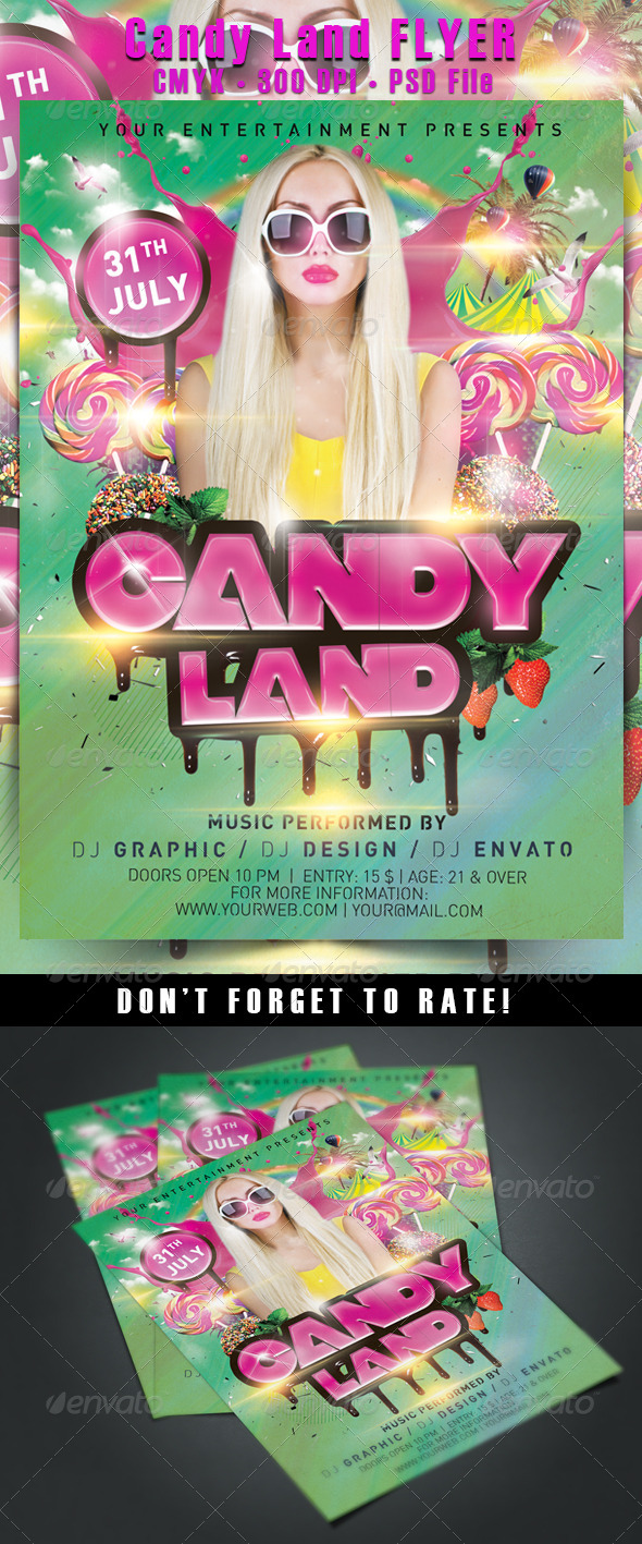 Candy Land Flyer - Events Flyers
