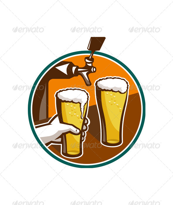 GraphicRiver Beer Pint Glass Hand Tap Retro 5380082 GraphicRiver Beer Pint Glass Hand Tap Retro 5380082