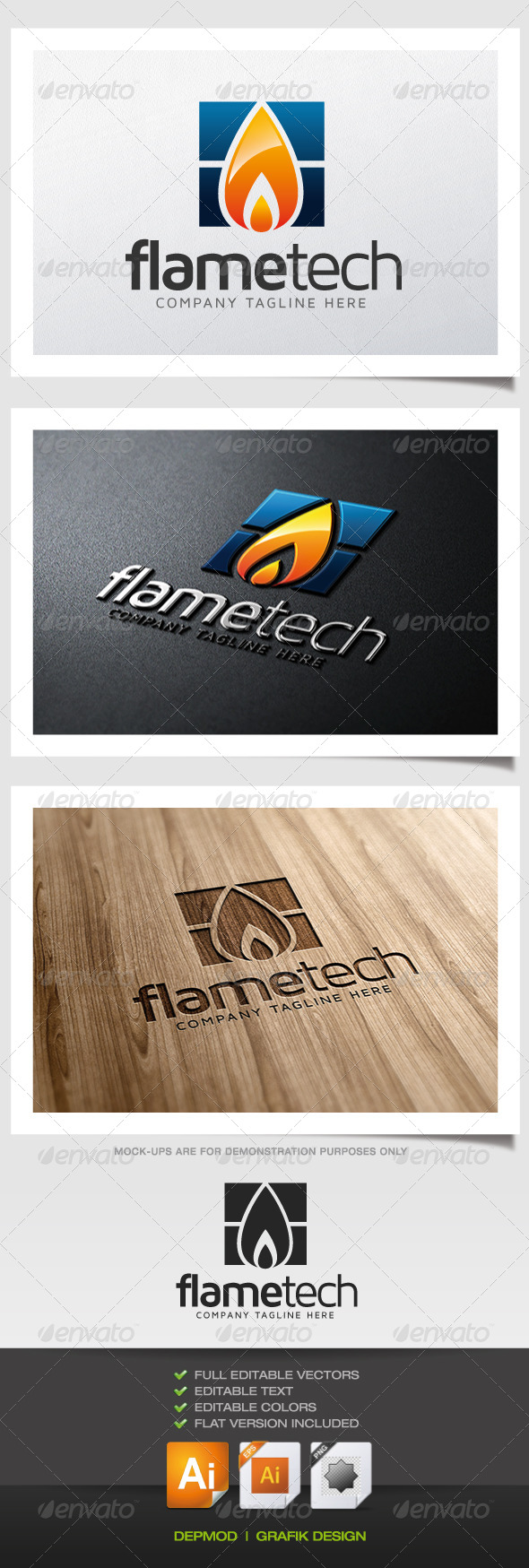 GraphicRiver Flame Tech Logo 5382098 GraphicRiver Flame Tech Logo 5382098