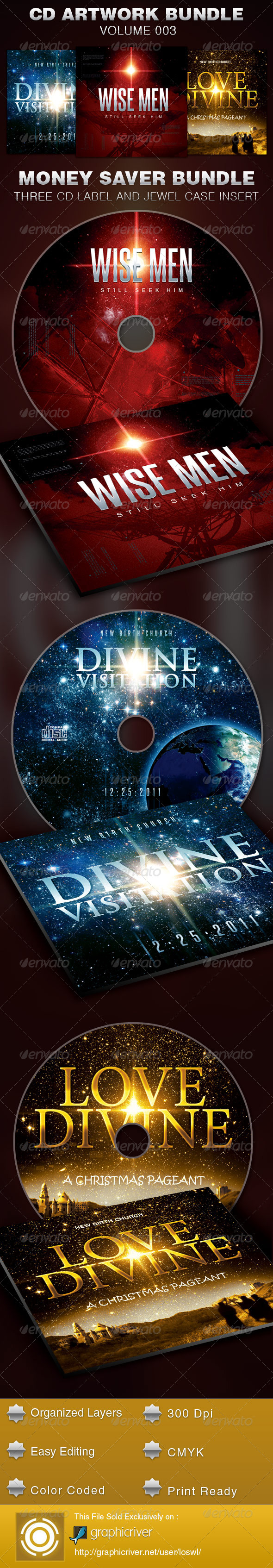 CD Cover Artwork Bundle-Vol 003 - CD & DVD artwork Print Templates