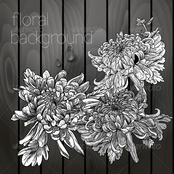 GraphicRiver Flowers on a Wooden Texture 5385078 GraphicRiver Flowers on a Wooden Texture 5385078
