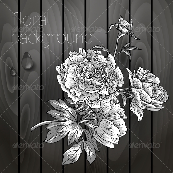 GraphicRiver Flowers on a Wooden Texture 5385079 GraphicRiver Flowers on a Wooden Texture 5385079