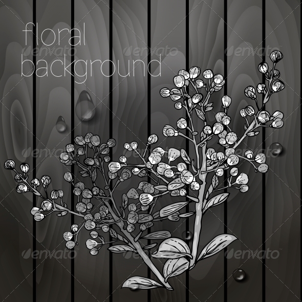 GraphicRiver Flowers on a Wooden Texture 5385082 GraphicRiver Flowers on a Wooden Texture 5385082