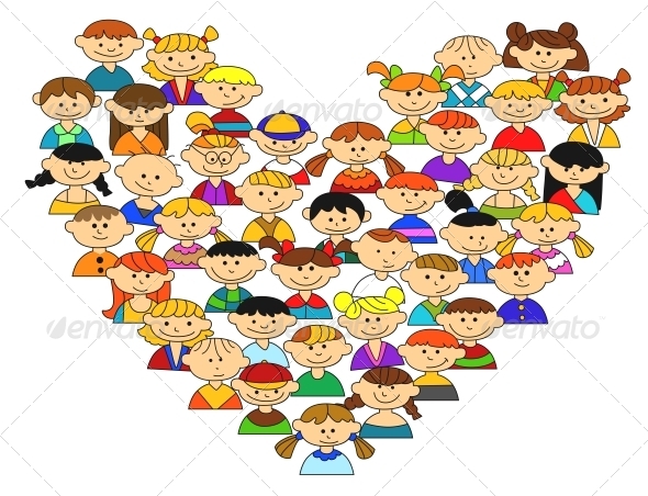 GraphicRiver Love Heart with Childrens 5385849 GraphicRiver Love Heart with Childrens 5385849