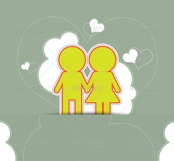 GraphicRiver Couple Love on Retro Background 5387895 GraphicRiver Couple Love on Retro Background 5387895