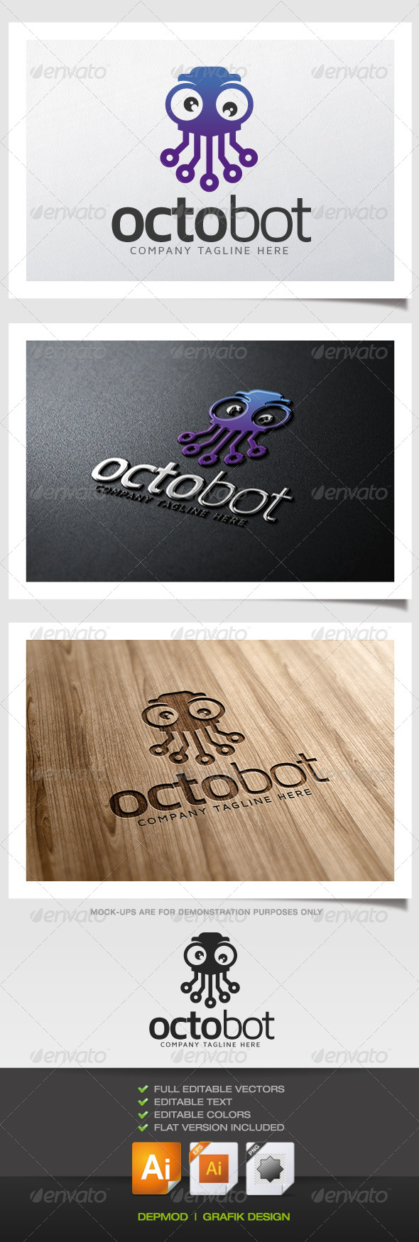 GraphicRiver Octo Bot Logo 5389301 GraphicRiver Octo Bot Logo 5389301