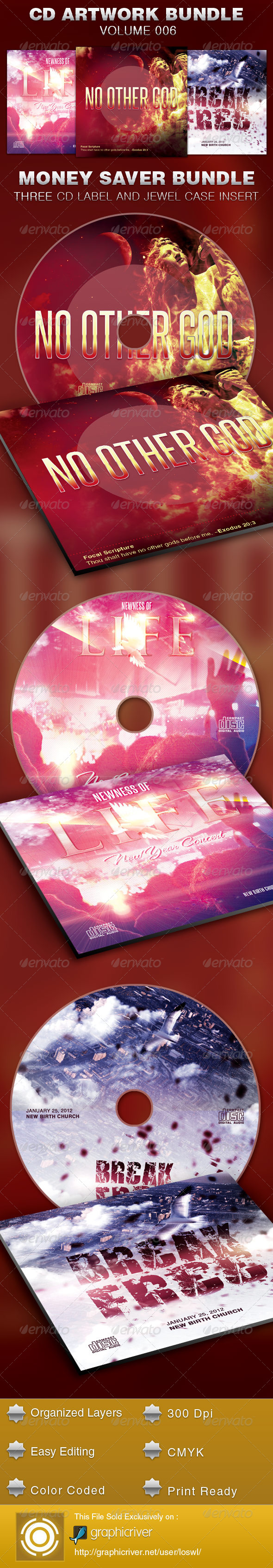 CD Cover Artwork Bundle-Vol 006 - CD & DVD artwork Print Templates