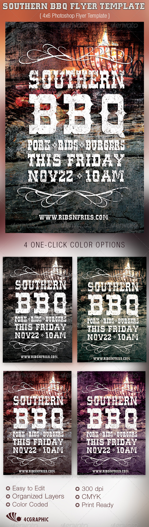 GraphicRiver Southern BBQ Flyer Template 5392678 GraphicRiver Southern BBQ Flyer Template 5392678