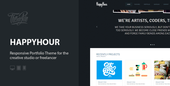 InHappyHour: Responsive Portfolio WordPress Theme - Creative WordPress
