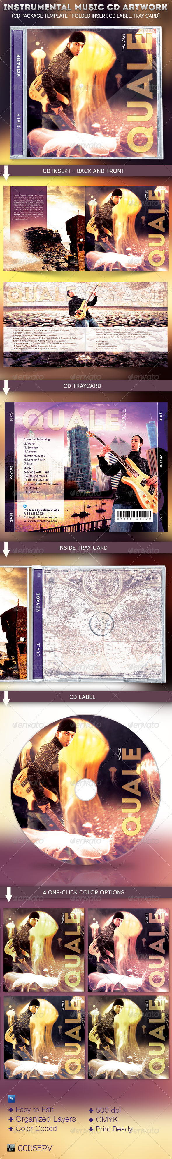 Instrumental Music CD Artwork Template - CD & DVD artwork Print Templates