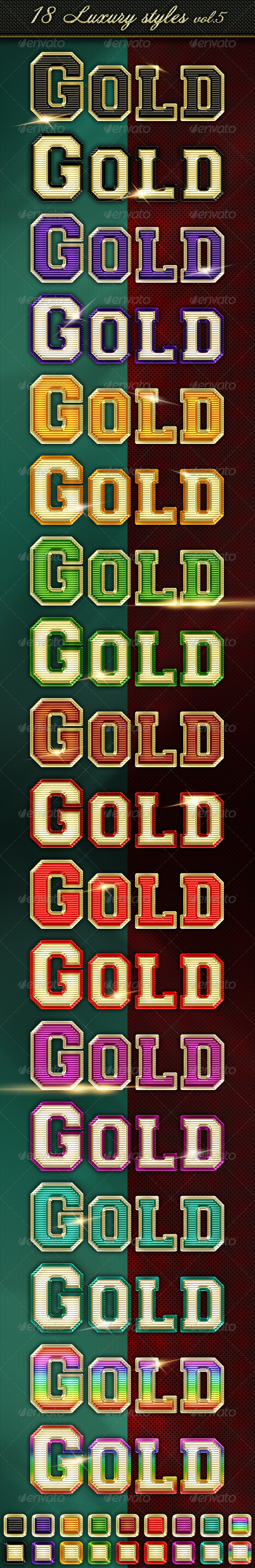 18 Luxury Styles vol. 5 - Text Effects Styles