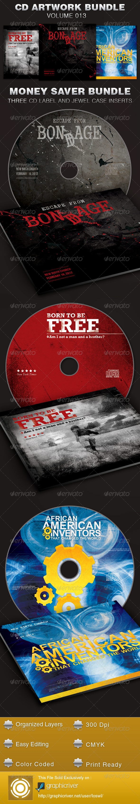 CD Cover Artwork Template Bundle-Vol 013 - CD & DVD artwork Print Templates
