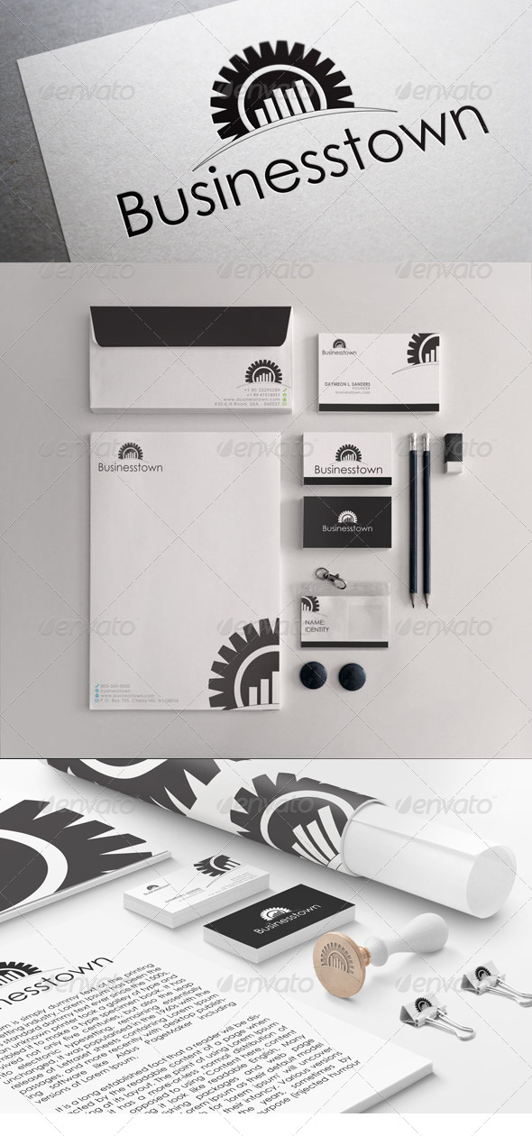 GraphicRiver Black & White Business Town Stationary Templates 5408801 GraphicRiver Black & White Business Town Stationary Templates 5408801