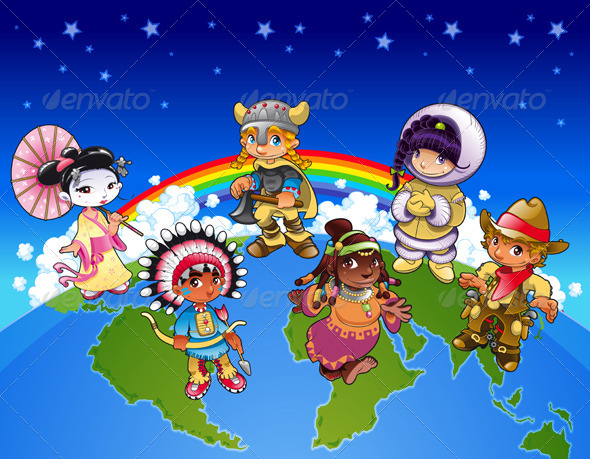 GraphicRiver Kids From All Over the World 5410622 GraphicRiver Kids From All Over the World 5410622