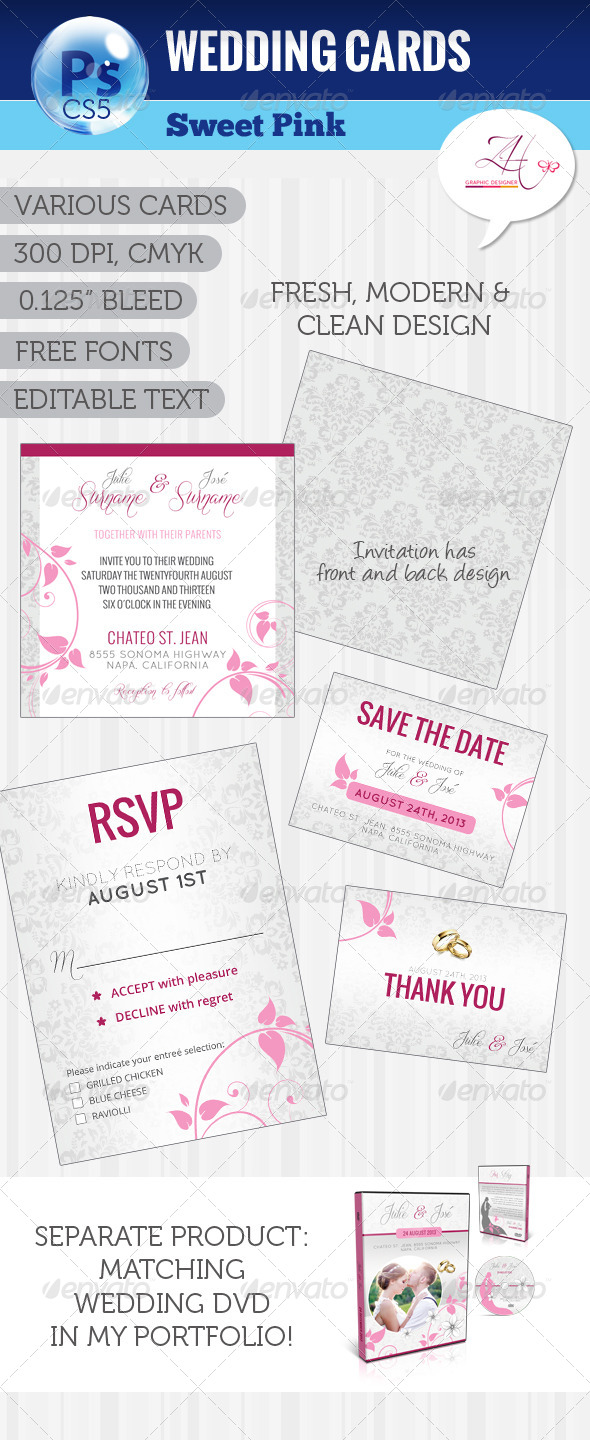 GraphicRiver Wedding Cards Sweet Pink 5328571 GraphicRiver Wedding Cards Sweet Pink 5328571