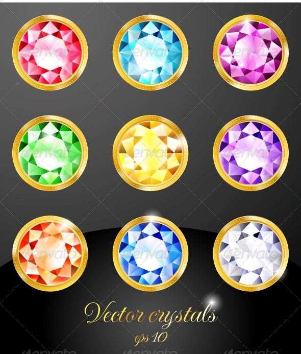 GraphicRiver Set of Colored Crystals 5413945 GraphicRiver Set of Colored Crystals 5413945