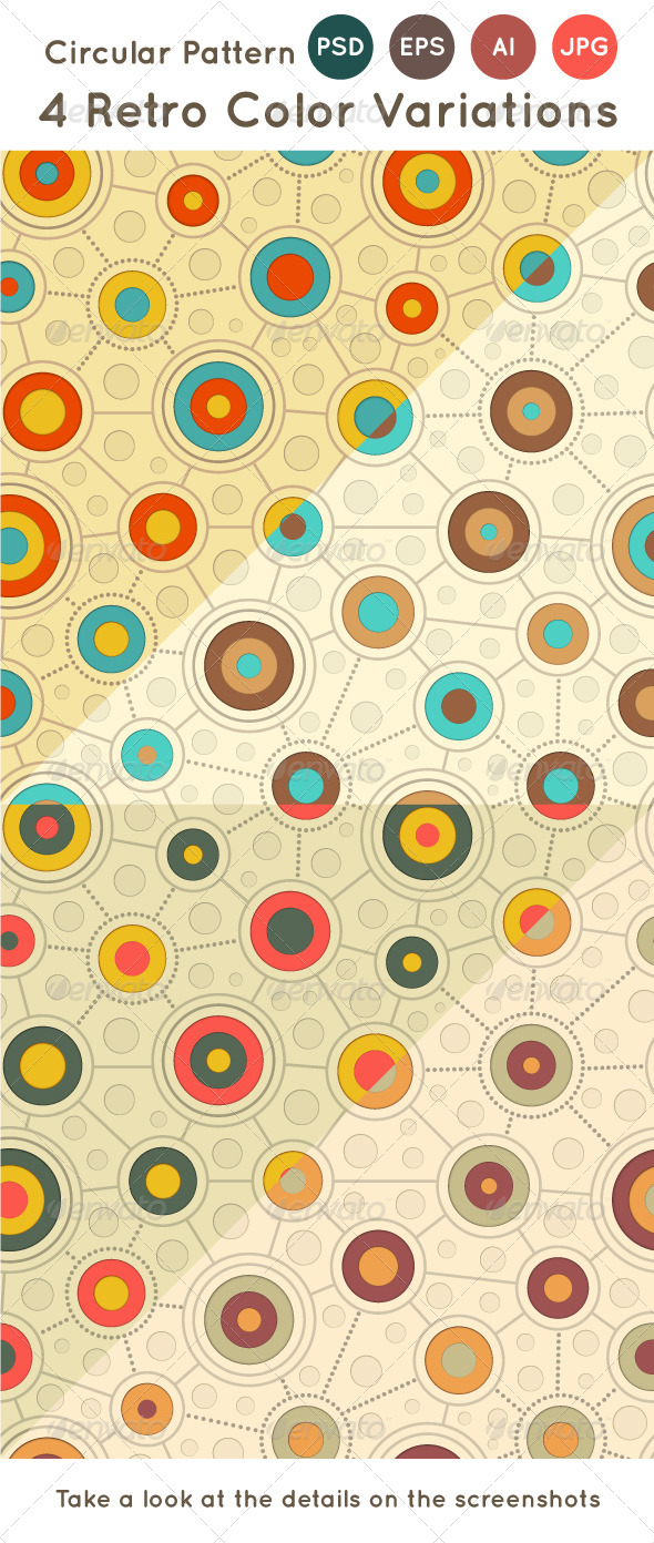 GraphicRiver Circular Pattern in Retro Colors 5414547 GraphicRiver Circular Pattern in Retro Colors 5414547