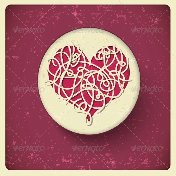 GraphicRiver Heart in Vintage Style 5414825 GraphicRiver Heart in Vintage Style 5414825