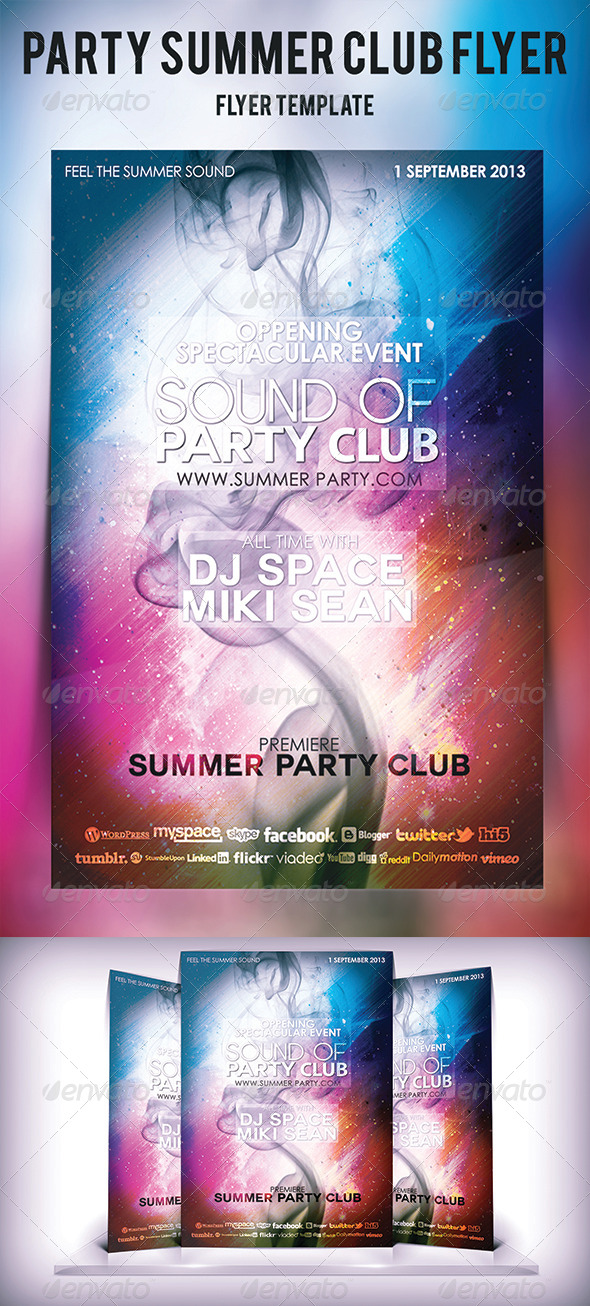 Party Summer Club Flyer - Flyers Print Templates
