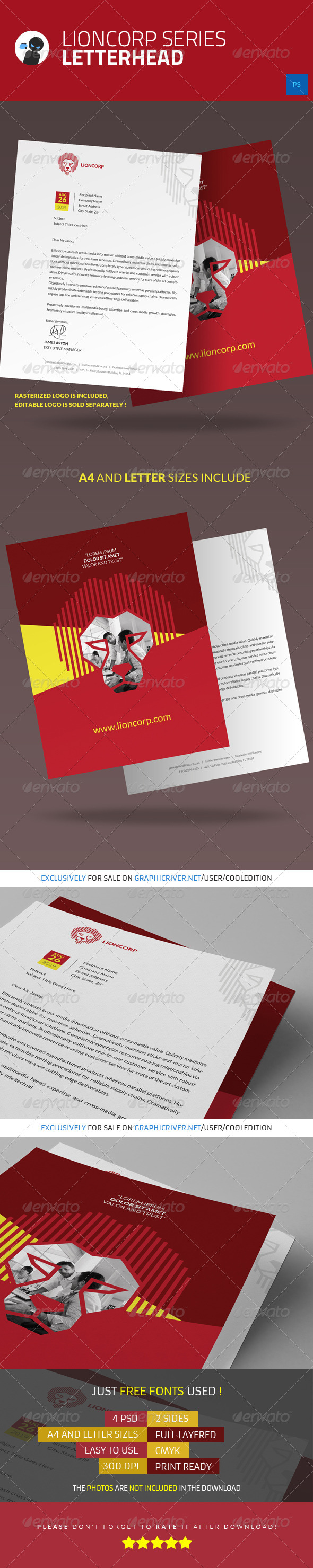 Lioncorp Series - Letterhead - Stationery Print Templates
