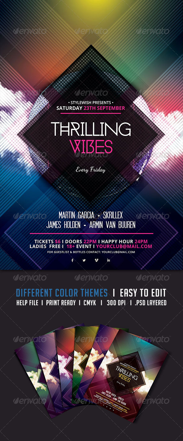 Thrilling Vibes Flyer - Clubs & Parties Events