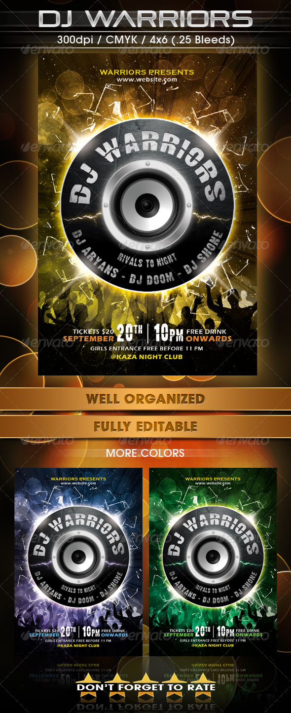 GraphicRiver DJ Warriors Flyer Template 5422580 GraphicRiver DJ Warriors Flyer Template 5422580