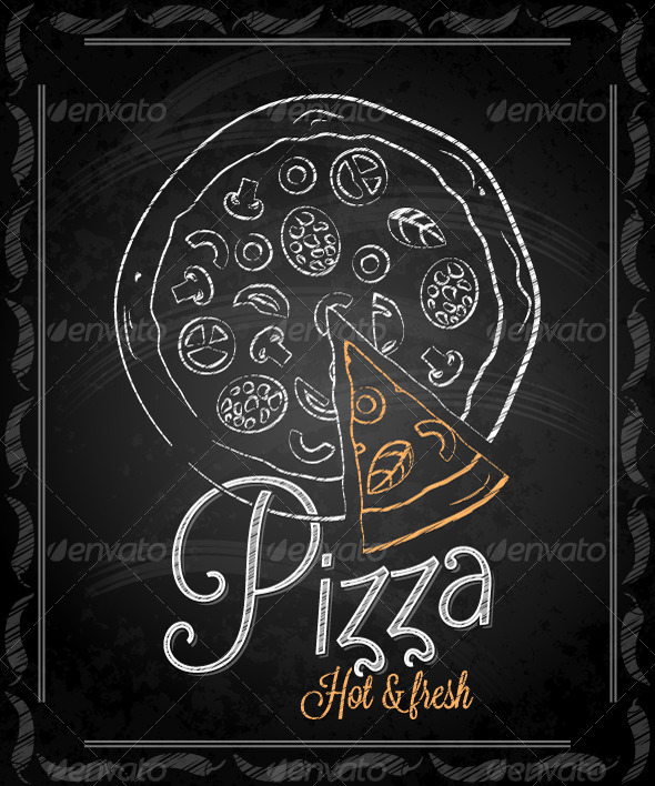 GraphicRiver Chalkboard Framed Pizza Menu 5422766 GraphicRiver Chalkboard Framed Pizza Menu 5422766