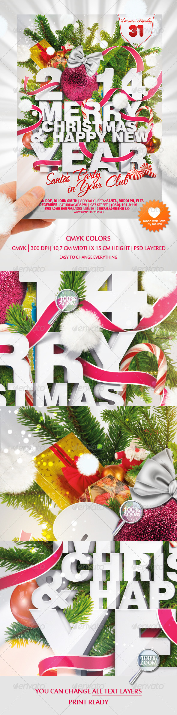 Happy Christmas and New Year Party Flyer - Clubs & Parties Events
