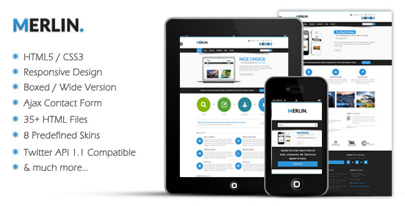 Merlin - Responsive HTML5 Template - Creative Site Templates