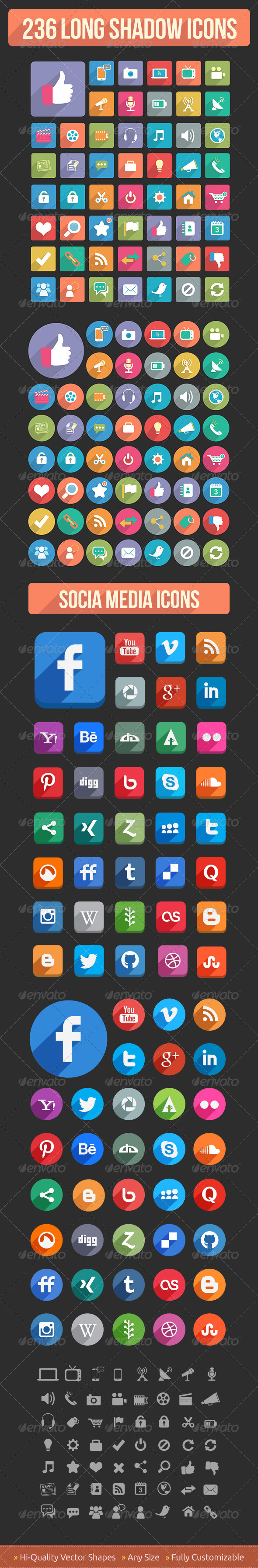 GraphicRiver Long Shadow Icons 5426489 GraphicRiver Long Shadow Icons 5426489