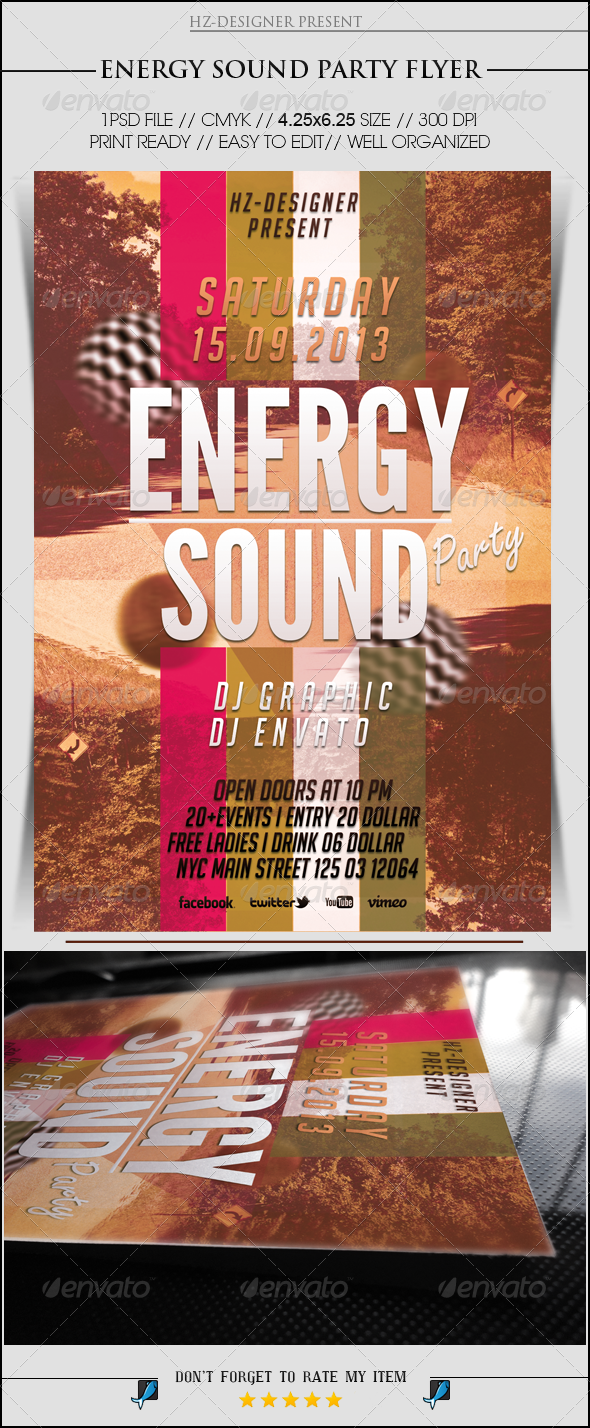 Energy Sound Party Flyer - Events Flyers