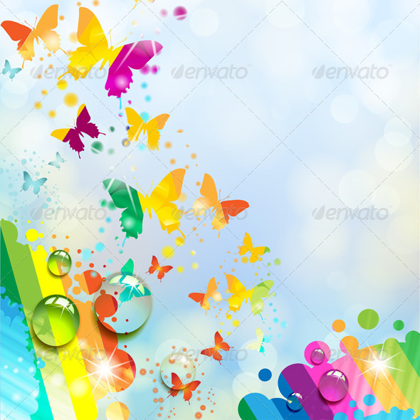 GraphicRiver Background with Butterfly 5430819 GraphicRiver Background with Butterfly 5430819