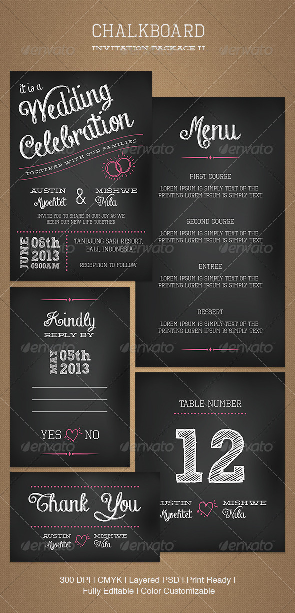 GraphicRiver Chalkboard Invitation Package II 5433687 GraphicRiver Chalkboard Invitation Package II 5433687