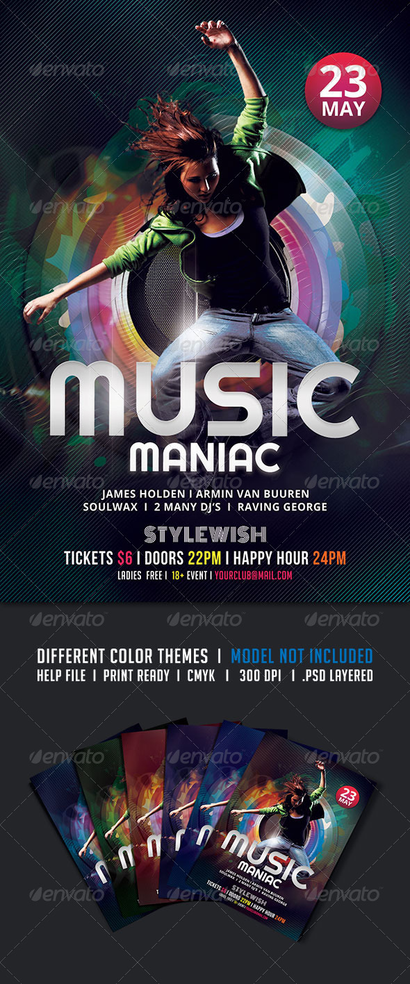 Music Maniac Flyer - Clubs & Parties Events