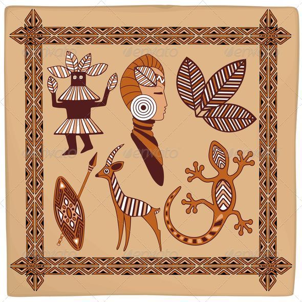 GraphicRiver Africa Symbolic Ethnic Art Design on Leather 5435728 GraphicRiver Africa Symbolic Ethnic Art Design on Leather 5435728