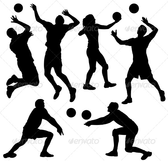 GraphicRiver Volleyball Silhouette 5435752 GraphicRiver Volleyball Silhouette 5435752