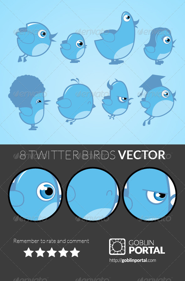 GraphicRiver Twitter Birds 5437268 GraphicRiver Twitter Birds 5437268