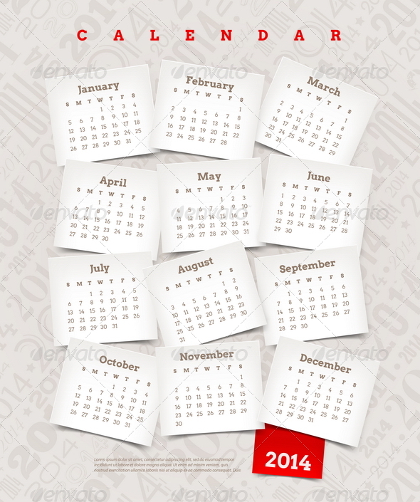 GraphicRiver Decorative Calendar of 2014 5439706 GraphicRiver Decorative Calendar of 2014 5439706