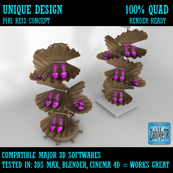 3DOcean Clam Shell Shoes Showcase Platform 5441140 3DOcean Clam Shell Shoes Showcase Platform 5441140