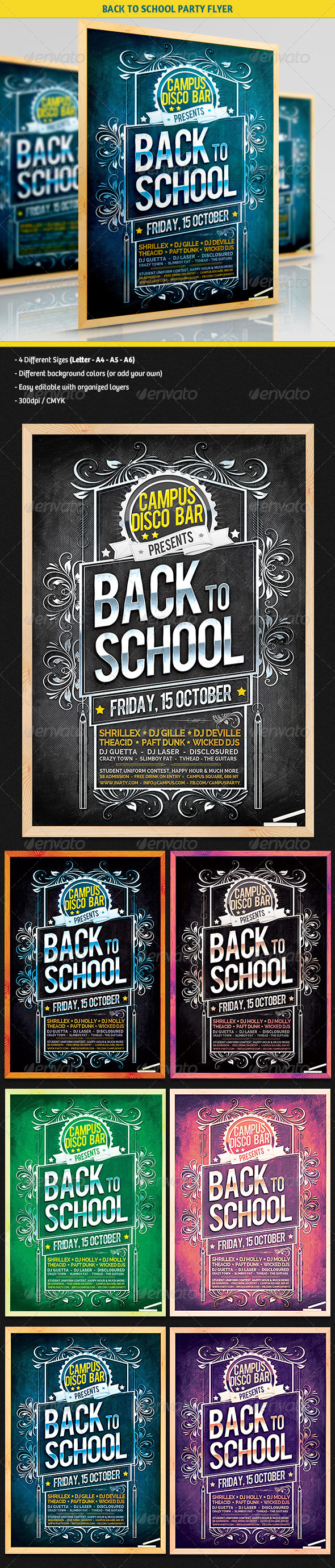 GraphicRiver Chalkboard Back To School Party Flyer 5441674 GraphicRiver Chalkboard Back To School Party Flyer 5441674