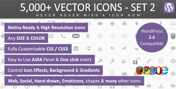 5,000+ Vector Icons SET 2 - WordPress - CodeCanyon Item for Sale