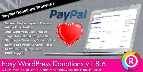 Easy WordPress Donations - CodeCanyon Item for Sale