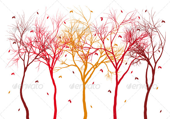 GraphicRiver Autumn Trees with Falling Leaves 5452507 GraphicRiver Autumn Trees with Falling Leaves 5452507