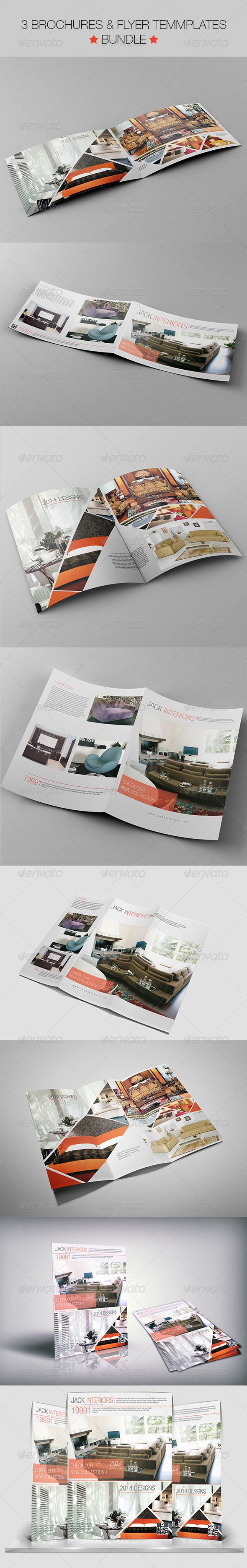 3 Bi-Fold Brochures and Flyer Template Bundle - Brochures Print Templates