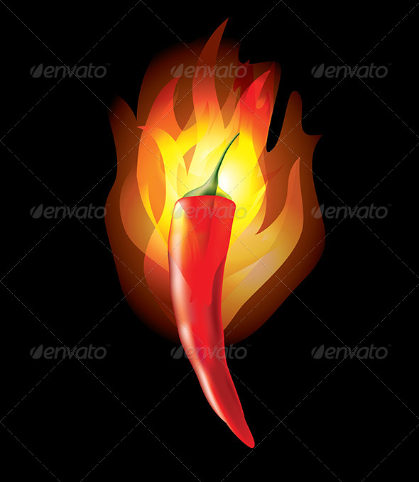 GraphicRiver Burning Chilli Pepper on Black Background 5453764 GraphicRiver Burning Chilli Pepper on Black Background 5453764