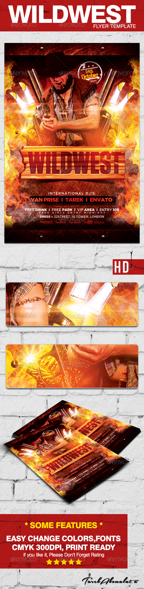 Wild West Flyer Template v.2 - Clubs & Parties Events