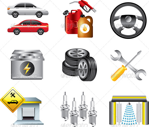 GraphicRiver Car Service and Filling Station Icons Set 5458595 GraphicRiver Car Service and Filling Station Icons Set 5458595
